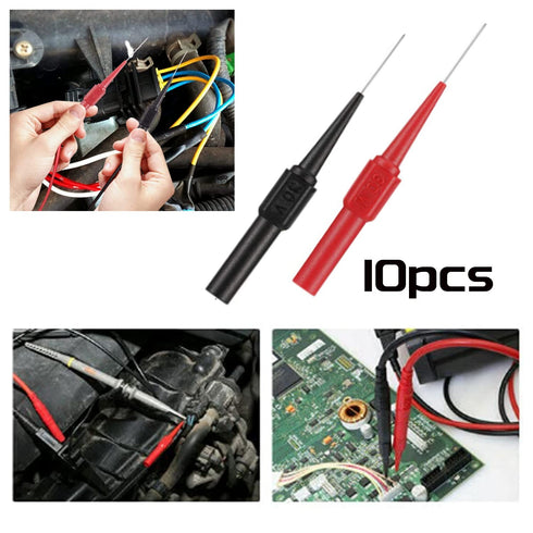 10PCS Multimeter Test Lead Extention Back Probes Sharp Needle Micro Pin Stainless Steel for Banana Socket Tester