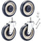 MYFULLY 5" Shopping Cart Caster Wheel Replacement Wheels Kit, Polyurethane Stepped and
