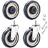 MYFULLY 5" Shopping Cart Caster Wheel Replacement Wheels Kit, Polyurethane Stepped and