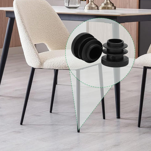 1-1/2" (38mm) 4 EASYEAH Plastic Hole Plugs Black -Round Chair Leg Caps, Flush Mount Pipe Plugs, Tubing End Caps