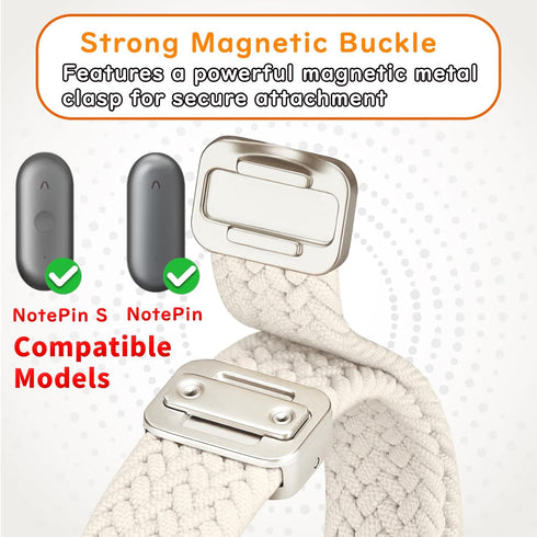 Vinffy 2-in-1 Wristband & Neckband for Plaud NotePin AI Voice Recorder - High-Clarity PC Case & Breathable Magnetic
