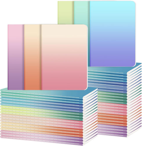 Ddaowanx 48 Pack A5 Colorful Notebooks, 6 Cute Colors, 72 Pages, 8.3x5.5 Inch, Lined Paper Travel Journals (Gradient)