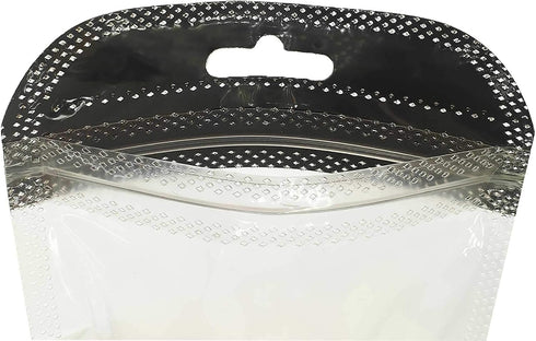 100pcs 6.30 inch 9.45 inch) Clear Window Half Color Back Hang Hole Resealable Storage Bags for Stationary, Beauty