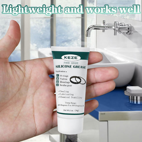 Waterproof Food Grade Silicone Lubricant Plumbers Grease for Valve Sealant and Faucet O Rings, 1 oz 1-Pack