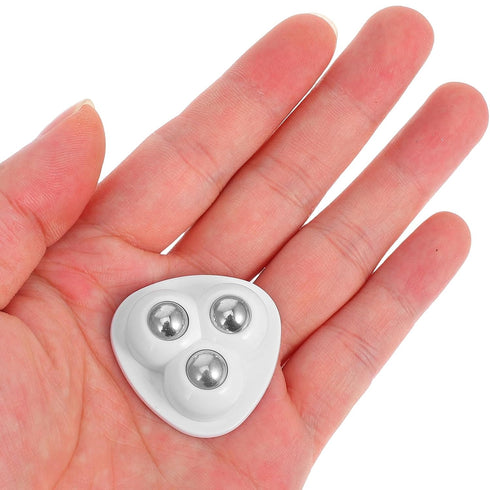SHINEOFI 8pcs White Stainless Steel Ball Bearing General Purpose Self-Adhesive Mini Caster Wheels Stick on Casters