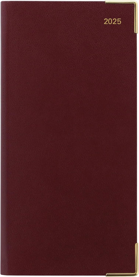 Letts of London Classic Slim Week to View Planner, Burgundy, 8.63-inch Length, Monthly Planners