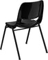 EMMA 14" + OLIVER Kid's Black Ergonomic Shell Stack Chair - Black Frame and H Seat
