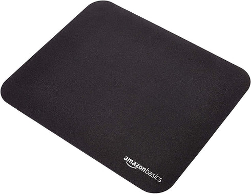 Amazon Basics Square Mouse Pad, Cloth with Rubberized Base, Standard, Black, 12.4L x 10.6W