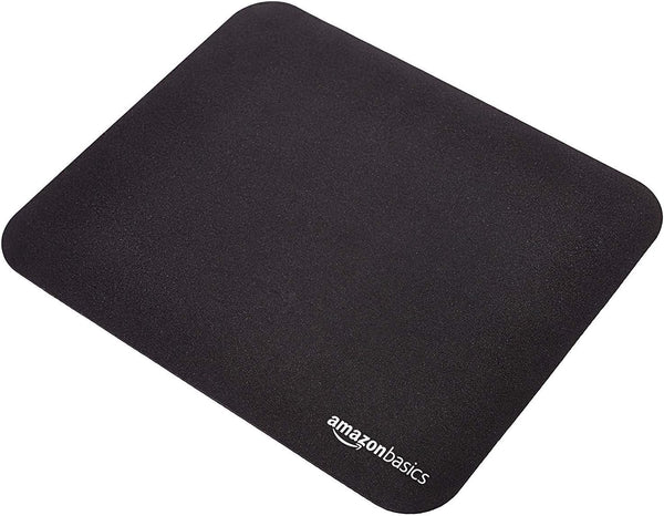 Amazon Basics Square Mouse Pad, Cloth with Rubberized Base, Standard, Black, 12.4L x 10.6W