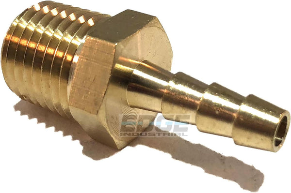 3/16" Hose ID to 1/4" Male NPT MNPT Straight Brass Fitting for Fuel/AIR/Water/Oil/Gas/WOG (1 Qty)