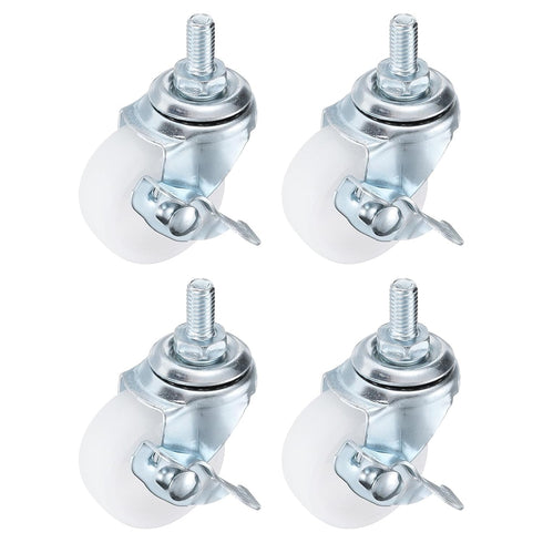 PATIKIL 1.5 Inch Threaded Stem Casters Wheels with Brake, 4 Pack Locking