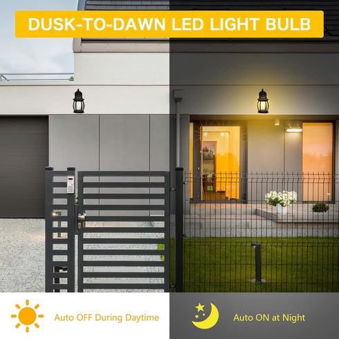 Ganiude E12 Dusk to Dawn Light Bulbs Outdoor, C35 B11 5W 60W Equivalent 500LM 2700K Warm White Photocell Sensor Filament Candelabra Bulbs, Auto ON/Off Edison Outdoor Bulbs for Garage, Porch, 6 Pack by Ganiude