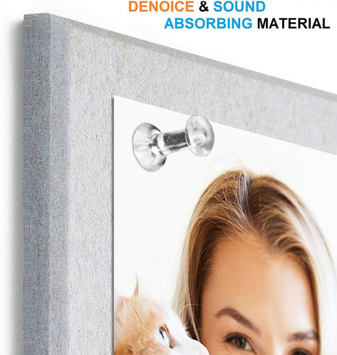 Large Felt Wall Tiles Bulletin Board, 6 Pack 11.81”x11.81”x0.47” with Safe Removable Adhesive Tabs for Home Office