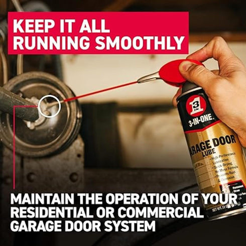 3-IN-ONE 2 11 OZ Pack, 100584, Professional Garage Door Lubricant with Smart Straw Sprays Ways, Twin Clear