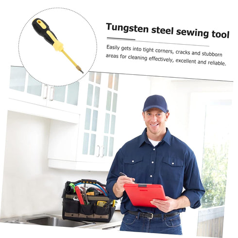 1pc 7.28In Artibetter Tungsten Caulk Remover Tool Grout Removal Tool for Tile Seam Cleaning Lightweight Grip