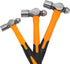 4-Piece Hammer Set, 8 12 16 24oz, Hammer HFS(R) Ball Peen Fiberglass Handle, Blow Striking Ball Pein Handle Tool