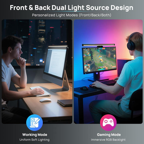 17" 15 3 Dimming, Hive Vibes Monitor Light Bar with Colors RGB Backlight, Wireless Remote and App Control, Colors