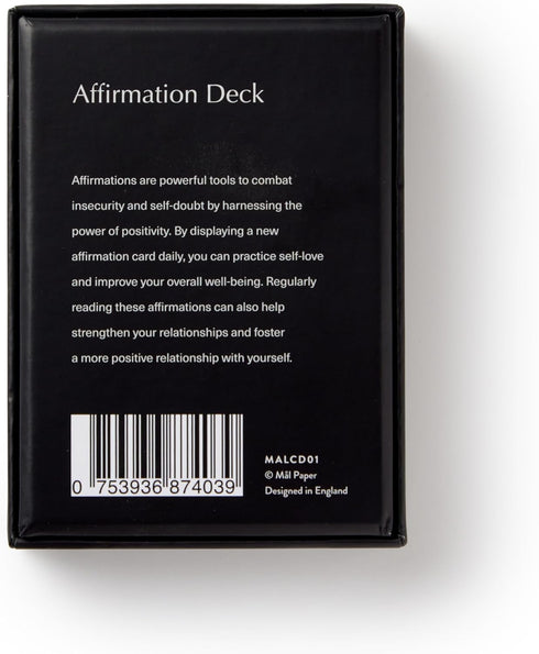 Mal Paper Affirmation Card Deck - 52 Pack for Mindfulness Challenge, Meditation Tools, Inspirational Cards, Gratitude