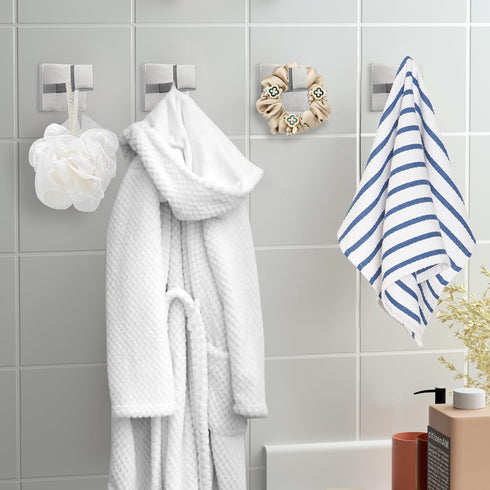 IBosins 4 Pack Towel Hooks, Heavy Duty Stainless Steel Hand Towel Holder for Bathroom, Living Room, Kitchen Closet