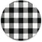 Black and Black Buffalo Plaids Round Mouse Pad, 7.87"X7.87" (20CM).