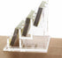 PARTSPOWER Acrylic Business Card Holder - Horizontal Clear Display Stand, Desk Accessory Organizer (3-Slot)