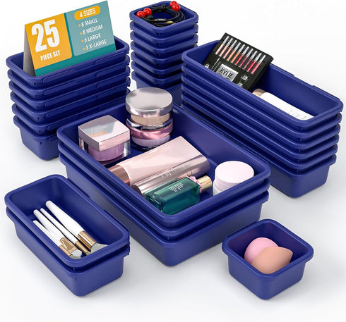 StoreHappily 25 PCS Drawer Organizer Set, 4 Size Makeup Drawer Divider Organizer With