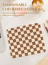 Ksriylm Cute Brown Mouse Pad,Retro Checkered Pattern Mousepad,Square Aesthetic Plaid Waterproof Grid Mouse Mat Design