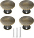 4X Antique Bronze Oil Rubbed Cabinet Knobs, Vintage Round Dresser Door Pull Handles, 30mm/1.18in
