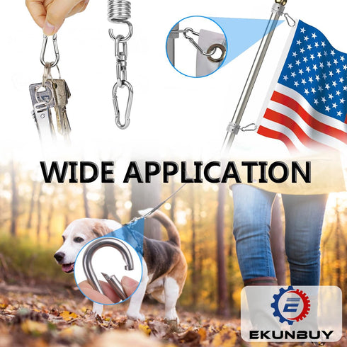 Spring Snap Hooks, 304 Stainless Steel Heavy Duty Clip for Rope Connector, Small Snap Clamp for Outdoor Travel