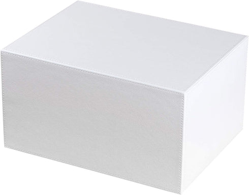 Leather Desk Organizer with 3 Drawers, Executive Office Supplies Desktop Filing Cabinet for Documents, White