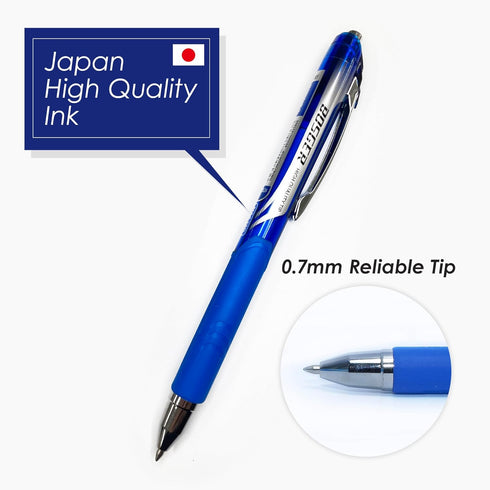 High Grade Gel Pens, Blue Ink, 0.7mm Fine Point, 10 Count Pack, Quick Smooth Writing, Gel Ink Pens, for School, Office Supplies (BIZ-GEL24-Blue by FLEXOFFICE