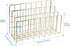 Desktop Mail Organizer File Organizer Metal Wire Mail Sorter Letter Organizer Magazine Rack for Letters, Mails, Books, Postcards, Brochures, Mail Holder (3 Slot, Gold) by YiePhiot