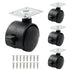 4pcs 1 Inch Black Nylon Swivel Caster Wheels with Brake, Heavy Duty Replacement for Furniture, Cart, Cabinet, Shelf