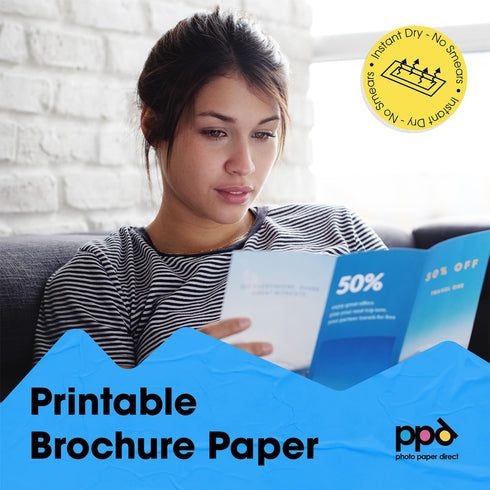 PPD Double Sided Photo Paper, Glossy Brochure Paper 8.5 x 11 for Inkjet Printer, 50 Sheets