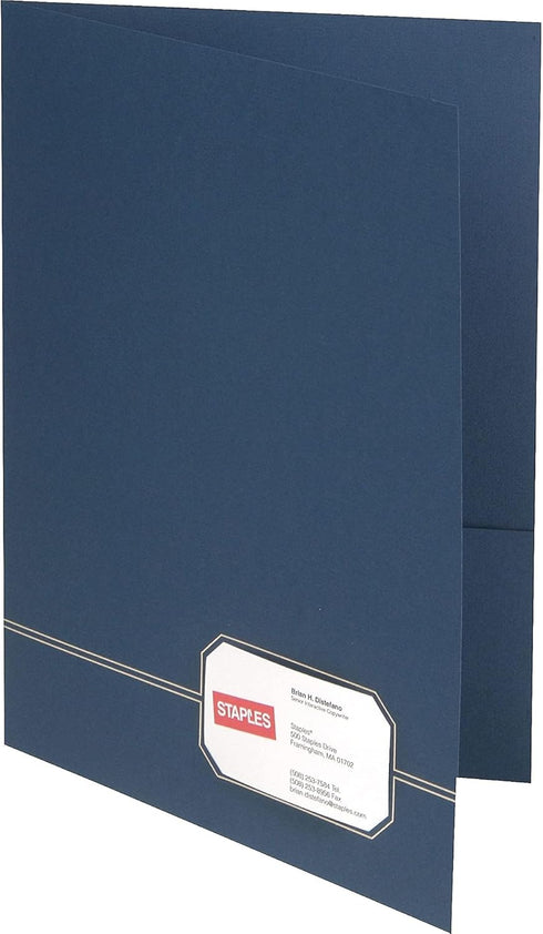 Oxford Monogram Executive Twin Pocket Folders, Letter Size, Blue with Gold Foil Trim, 4 Pack (04162)