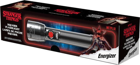 250 Energizer Stranger Things Squawk Retro LED Flashlight, Water Resistant and Drop Tested Camping Flashlight, Limited