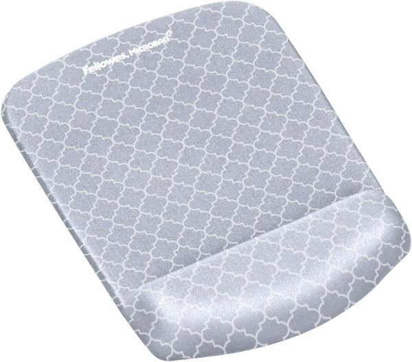 Fellowes PlushTouch Foam Mouse Pad with Wrist Support - Gray Lattice (9549701)