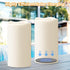 6" Eldnacele Solar Outdoor Flameless Candles Dusk to Dawn Waterproof Rechargeable White Plastic LED Flickering Pillar