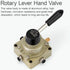 Rotary Lever Hand Valve HV-02, Pneumatic Hand Valve 3 Position 4 Way 1/4" NPT Air Control Flow Valve by VIILOCK