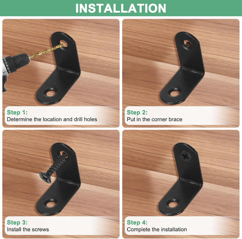 8-Pack 1.18 1.18 M METERXITY L-Shape Corner Brace, x in Stainless Steel Right Angle Brackets with Screw