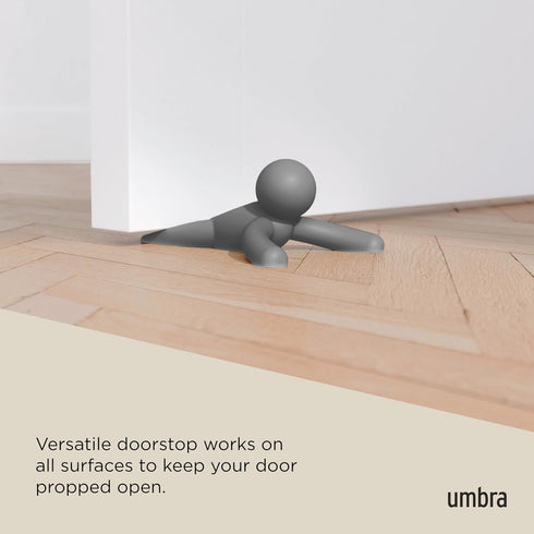 Umbra Buddy Door Stop, Heavy-Duty Flexible Design with Soft-Touch Finish, Protects Floors, Grey Color