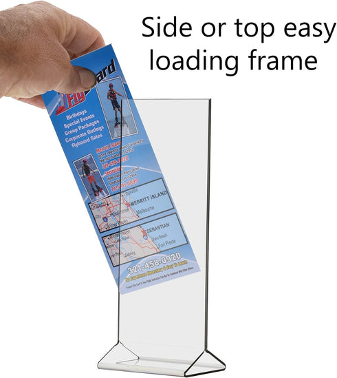 6 Pack 4 9 Inch Counter Marketing Holders Rack Card Frame Sign Holder x Double Sided Clear Acrylic Vertical Literature