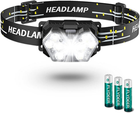 2000 Lumen 9 LED Headlamp, Ultra Bright with 6 Modes, Lightweight Adjustable Strap, IPX5 Waterproof for Camping