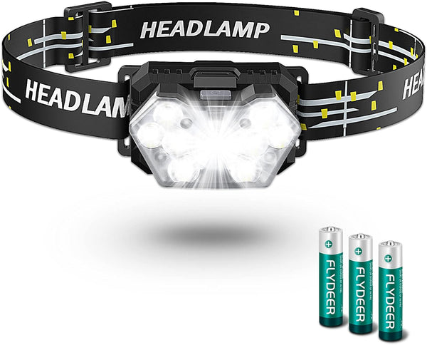 2000 Lumen 9 LED Headlamp, Ultra Bright with 6 Modes, Lightweight Adjustable Strap, IPX5 Waterproof for Camping