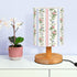 VIHOSE Pink Floral Kids Table Lamp for Bedroom Kids Bedside Lamp with Linen Wooden Nightstand Cartoon Nursery Lampshade