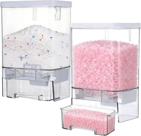 Rainmae 2 Pack Laundry Detergent Dispenser Set Wall-Mounted Containers for Scent Booster