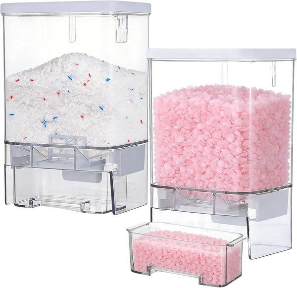 Rainmae 2 Pack Laundry Detergent Dispenser Set Wall-Mounted Containers for Scent Booster