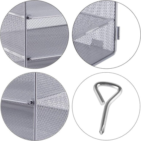 EASEPRES 5 Slot Mesh Desk Organizer Tray, File Paper Letter Holder for Office Home School Classroom Storage Accessories