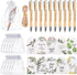 Tressify Set, 50 Employee Appreciation Ballpoint Green Plant-Themed Thank You Card & Organza Bag, Pcs Motivational