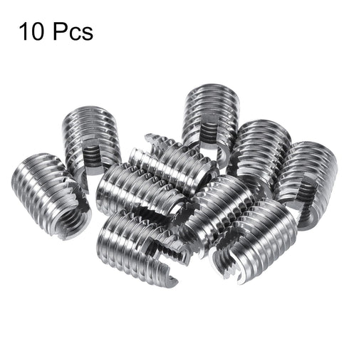 uxcell Self Tapping Threaded Inserts, M6 M10x14mm Carbon Steel Repairing Nuts, 10pcs